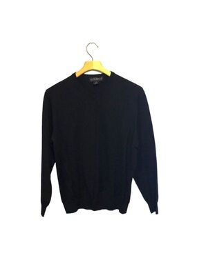 Mark Shale 100% Merino Wool Black V-Neck Sweater Large EUC